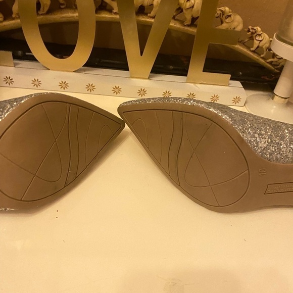 Christian SIRIANO SILVER GLITTER HEEKS SIZE 10 - Picture 6 of 8